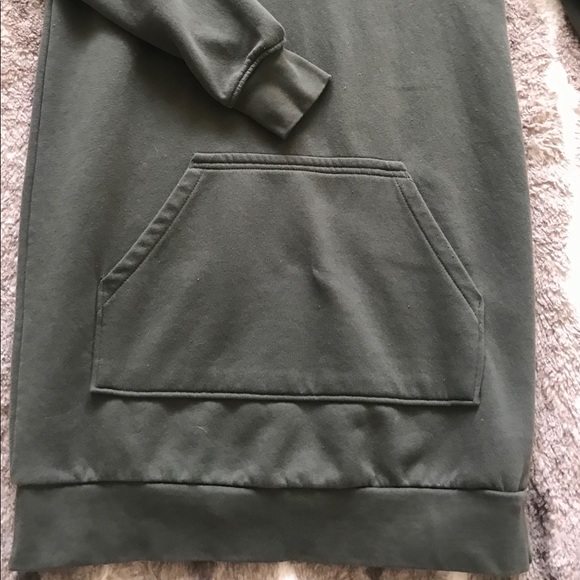 Olive Green Sweatshirt Dress - Picture 3 of 3